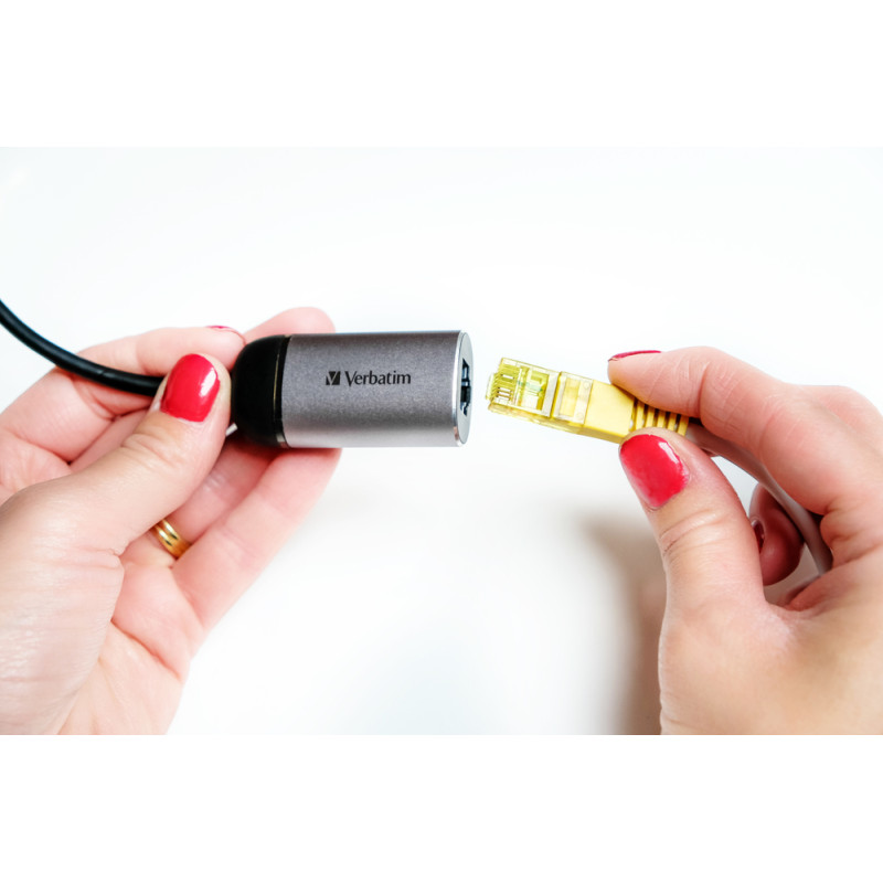 Verbatim USB-C na RJ45 gigabitni ethernet mrežni adapter, aluminijsko kućište - Slika 13