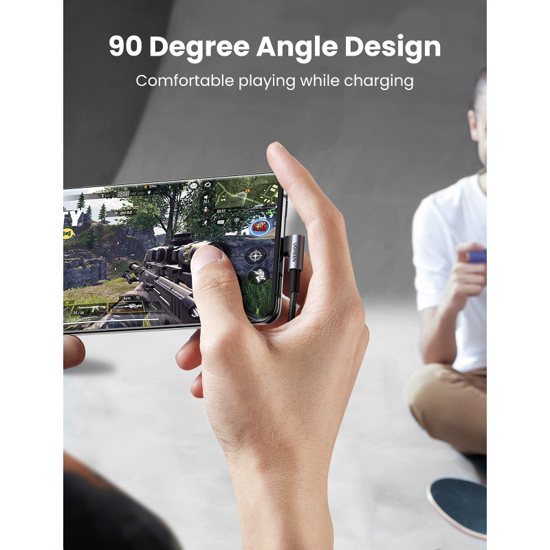 UGREEN USB-C (M) na USB-A (M), kutni 90°, 18W, 3A, pleteni kabel MFi, 1.0m - Slika 23