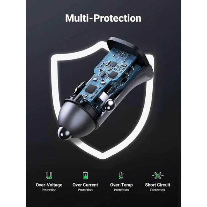 UGREEN auto punjač 24W, USB-C+USB-A, PD3.0/QC3.0,, 30780 - Slika 19