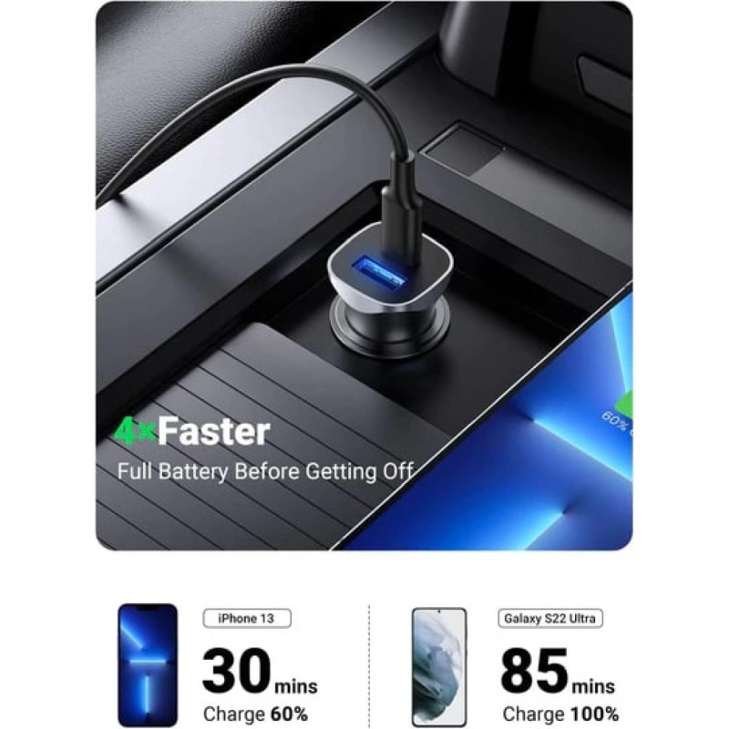 UGREEN auto punjač 24W, USB-C+USB-A, PD3.0/QC3.0,, 30780 - Slika 20