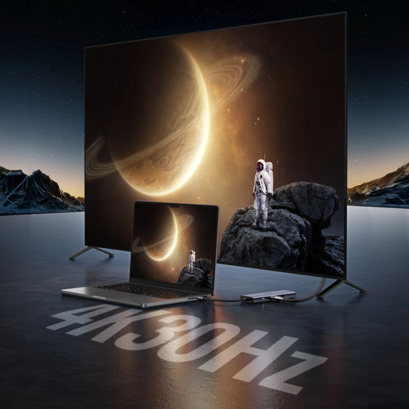 UGREEN 9-portni USB-C HUB 3xUSB-A,1xHDMI 4K 60, 1xVGA, 1xUSB-C PD 100W, 1xRJ45, 1xSD, 1xTF, sivi - Slika 16