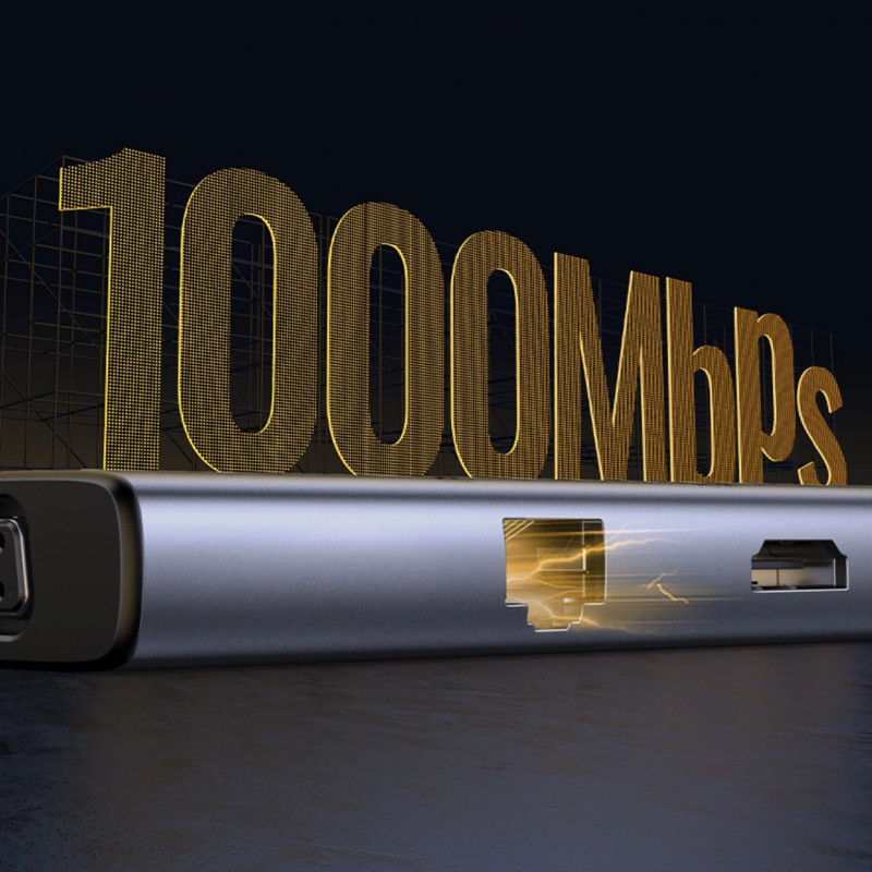 UGREEN 9-portni USB-C HUB 3xUSB-A,1xHDMI 4K 60, 1xVGA, 1xUSB-C PD 100W, 1xRJ45, 1xSD, 1xTF, sivi - Slika 18