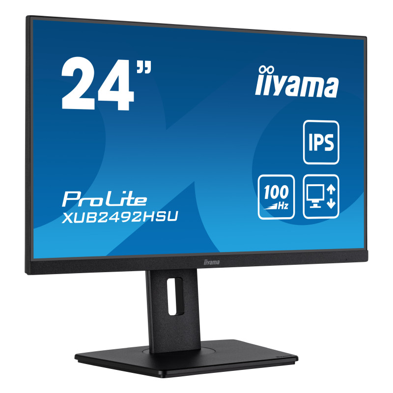 Iiyama 24" XUB2492HSU-B6 FHD (1920×1080) IPS, 100Hz, 16:9, 0.4ms, 250 cd/m2, 1300:1, HDMI/DP, 4×USB-A, Pivot, zvučnici, crni - Slika 13
