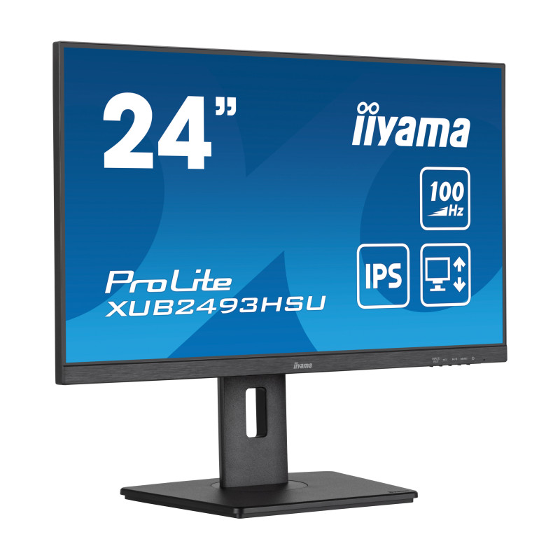 Iiyama 24" XUB2493HSU-B7 FHD (1920x1080) IPS, Pivot, 100Hz, 1ms, 300 cd/m2, 1300:1, HDMI/DP, 2×USB-A, zvučnici, crni - Slika 10