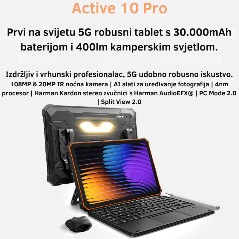 BLACKVIEW Tab Active 10 Pro 5G 12/512 GB, 10.95" FHD+ (1920x1200) IPS, 50MP/108MP, WiFi, DokeOS P 4.0 + zaštita za staklo, bez adaptera, crni - Slika 12
