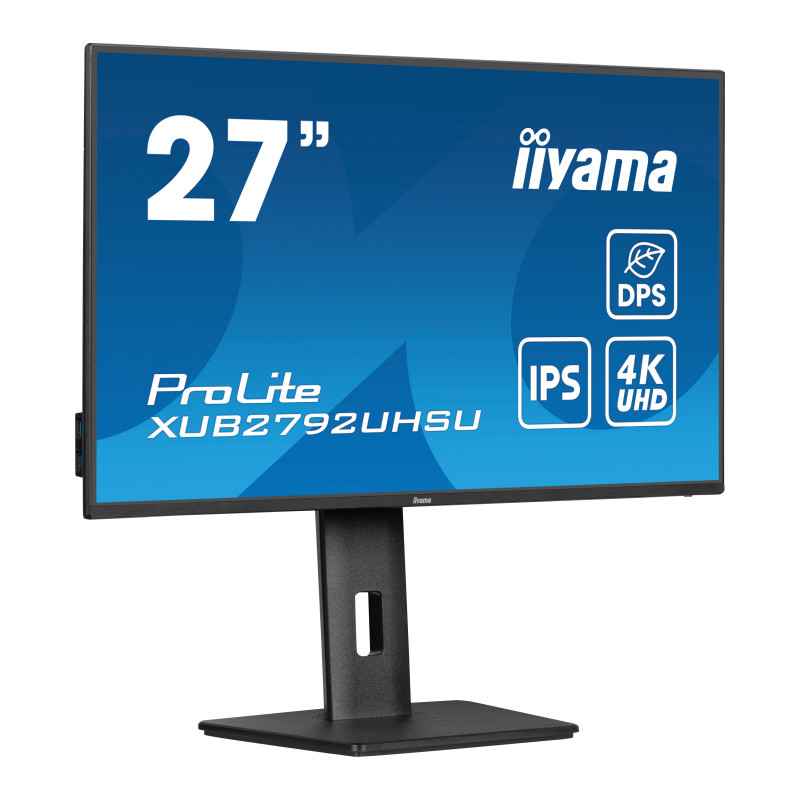 Iiyama 27" XUB2792UHSU-B6 4K UHD (3840×2160) IPS, Pivot, 16:9, 4ms, 350cd/m2, 1300:1, HDMI/DP, 3×USB-A, USB-C PD, zvučnici, crni - Slika 11