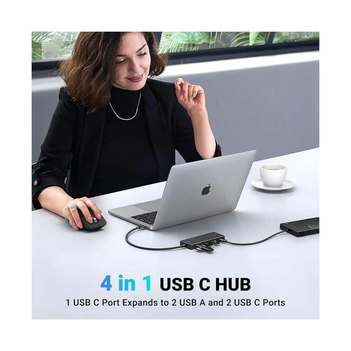 UGREEN 4-portni USB-C HUB na 2xUSB-A 3.2, 2xUSB-C 3.2, crni - Slika 2