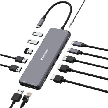 Verbatim USB-C Pro Multiport 13-port Hub, 2×HDMI, 1×DP, 1×RJ45, 3×USB-A 3.2 Gen1, 1×USB-A 3.2 Gen2, 2×USB-A 2.0, 1×Audio, 2×USB-C (PD 100W) CMH-13