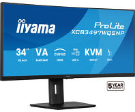 Iiyama 34" XCB3497WQSNP-B1 UWQHD (3440×1440) zakrivljeni VA, 21:9, 350cd/m2, 3000:1,  2×HDMI/DP, USB-C Dock, RJ45, KVM switch, HAS