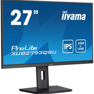 Iiyama 27" XUB2793QSU-B7 QHD (2560x1440) IPS, Pivot, 100Hz, 16:9, 1ms, 300 cd/m2, 1300:1, 1xHDMI/DP, USB HUB 2x3.2, zvučnici, crni