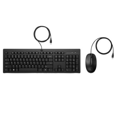 HP 225 Wired B Mouse and KB G2 Black, AX2Y7AA#BED