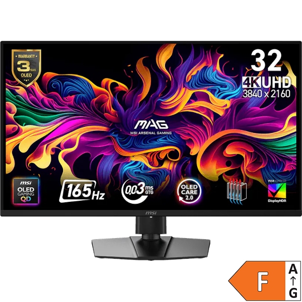 Monitor MSI MAG 322UP QD-OLED E16 31,5" / 4K UHD / 165Hz / 0,03ms (GTG) (black) – adjustable stand - PD 15W