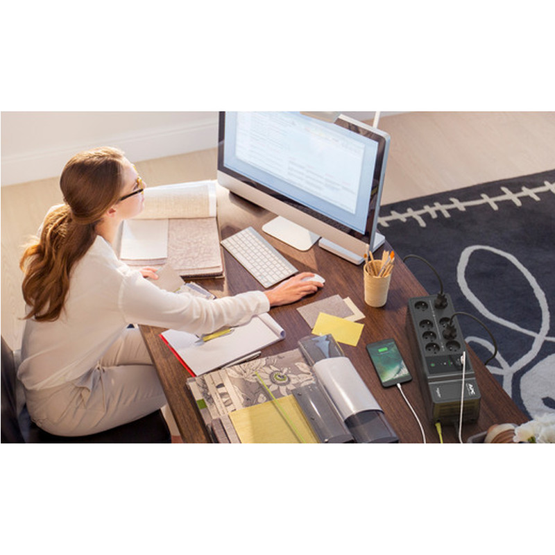 APC Back UPS 850VA/520W, Offline, 8x Schuko CEE7, USB C+A charging ports (BE850G2-GR) - Slika 15