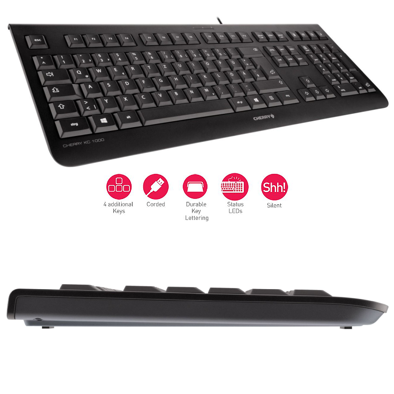 Cherry KC 1000 tipkovnica, USB, crna GB+HR layout - Slika 15