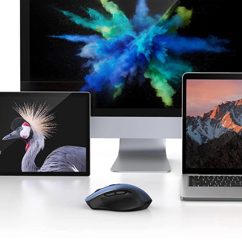 UGREEN MU006 bežični ergonomski miš, bluetooth, 4000 DPI, USB, plavo crni - Slika 25