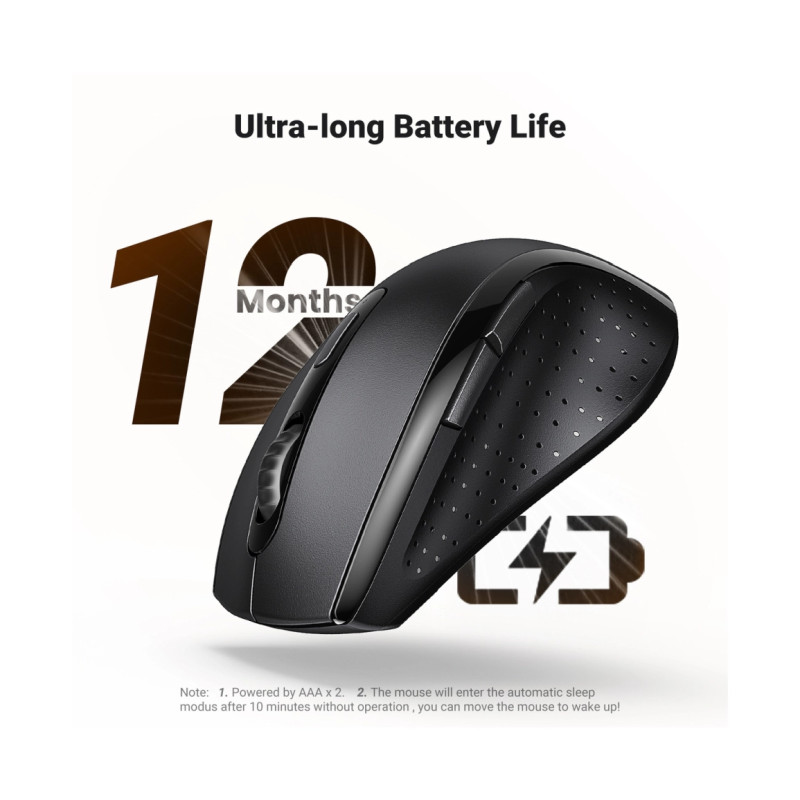 UGREEN bežični miš, 1600 DPI, USB, crni - Slika 32