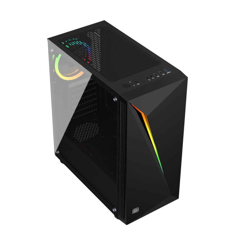 Bit Force RIPPER RGB-2 Midi Tower RGB Gaming PC ATX kućište bez napajanja, crno - Slika 10
