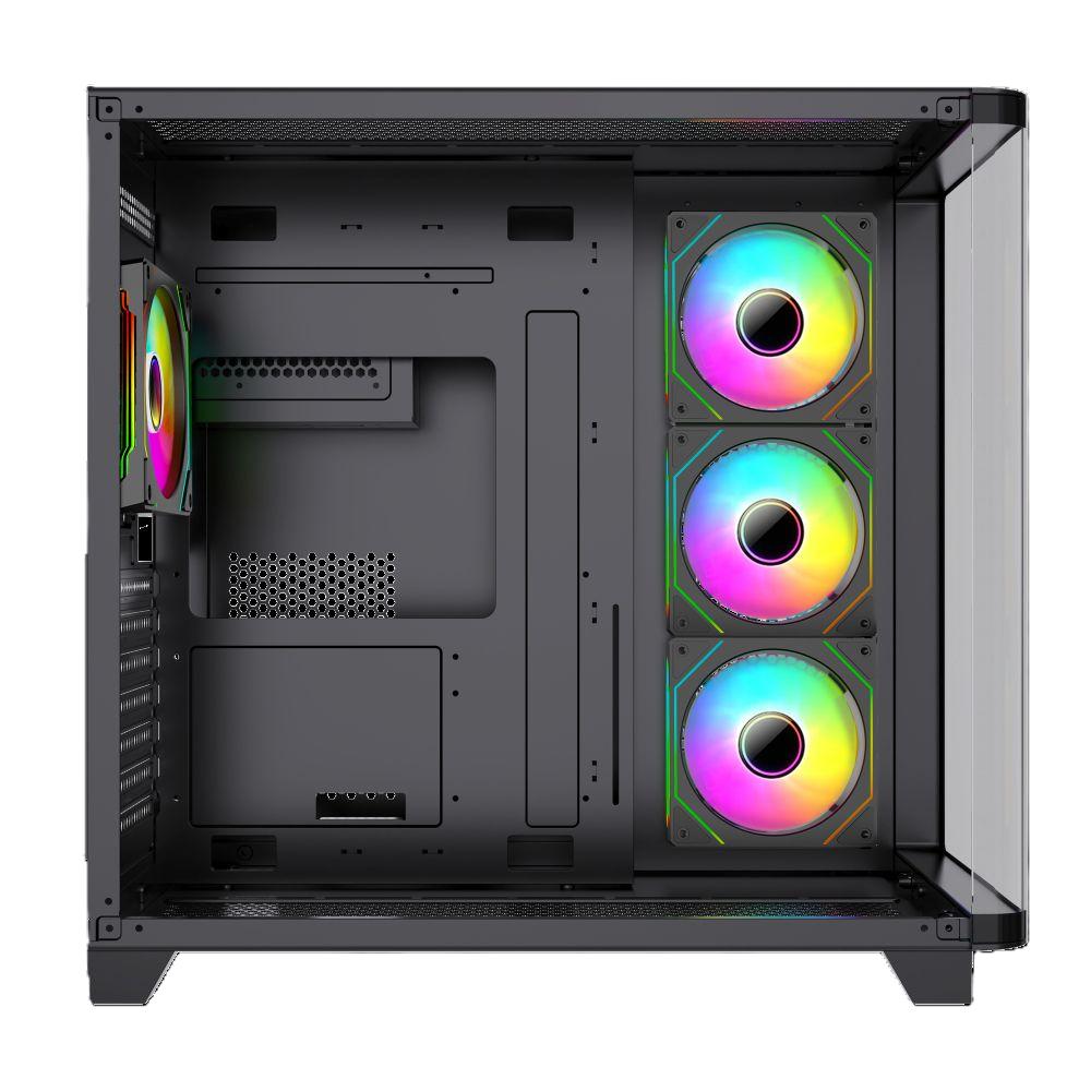 Bit Force CUBE ARGB-TGC-PWM4 Gaming Midi Tower ATX kućište bez napajanja, crno - Slika 2