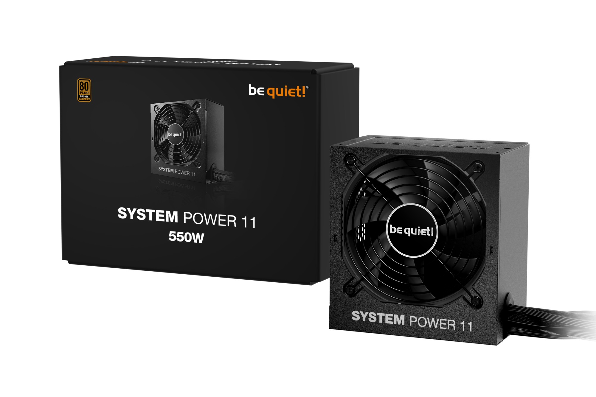 Be Quiet 550W System 11, ATX 3.1 80+ BRONZE, 2×PCIe, 5×SATA, 20+4-pina, 120mm ventilator, crno - Slika 2