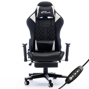 Gaming chair Bytezone CARBON, massage cushion / Bluetooth speakers (black)