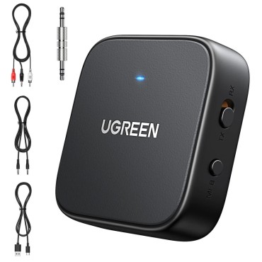 UGREEN Bežični Audio transmiter i receiver, BT 5.2, crni