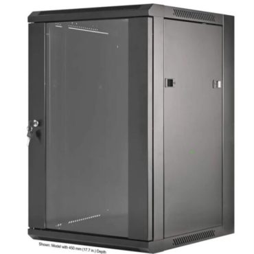 Intellinet 19" Wallmount Cabinet, 15U, 600 mm (23.6 in.) Depth, Black
