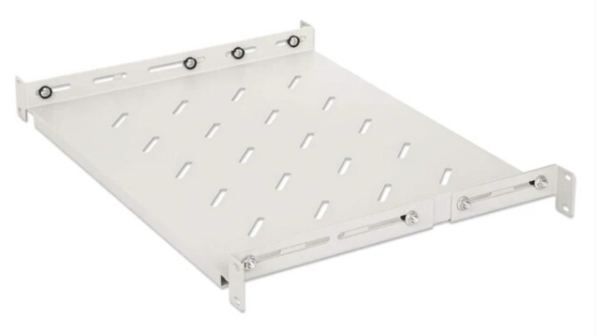 Intellinet 19" Shelf with Variable Rails for Fixed Mounting, Shelf Depth 350 mm, Gray