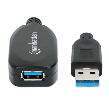 Manhattan USB 3.0 aktivni produžni kabel, 5m, crni