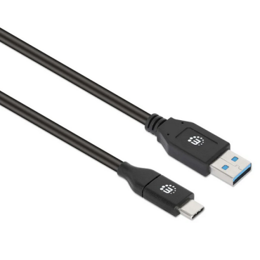 Manhattan kabel USB 3.2, USB-A na USB-C, 1m, crni