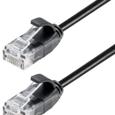 Transmedia CAT6a Thin U UTP Patch Cable 1m black