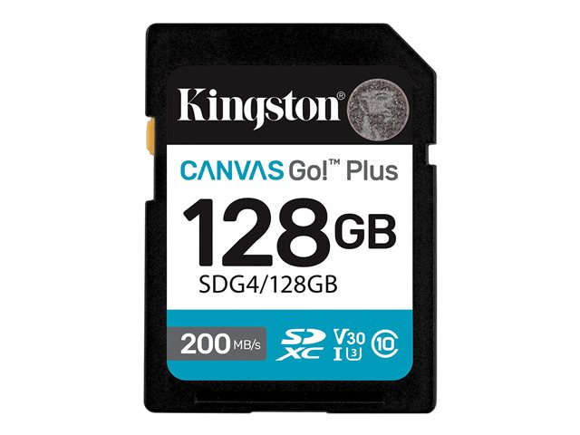 Kingston 128GB SDXC Canvas Go Plus Gen4, SDG4/128GB